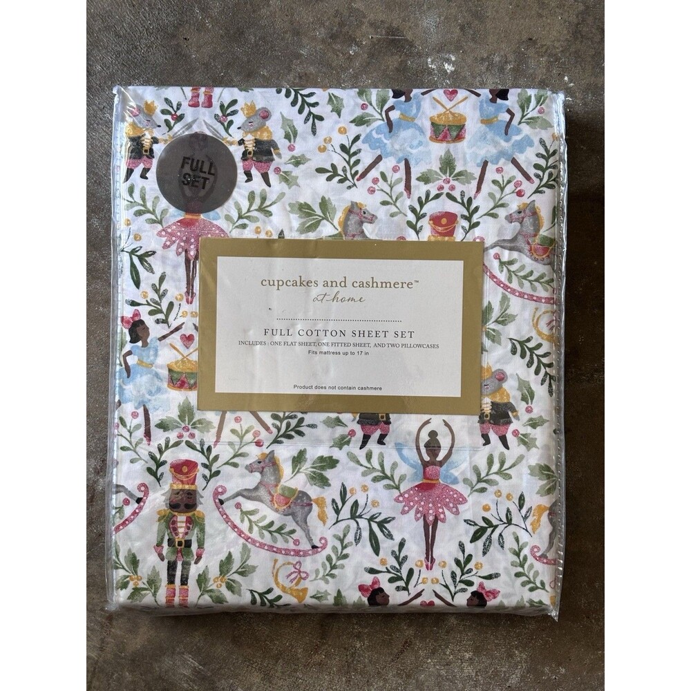 Cupcakes & Cashmere Christmas Nutcrackers Cotton FULL SIZE Sheet Set  ALL COTTON